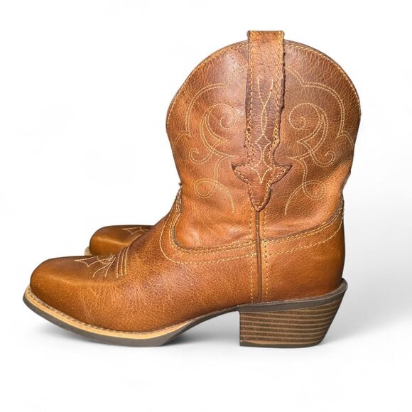 Justin Women’s Size 7B Brown Leather Western Cowboy Boots Square Toe L9510 - Picture 2 of 8